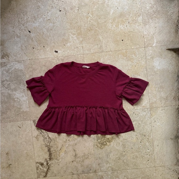Altar'd State Boho Red Ruffle Top - Picture 3 of 8
